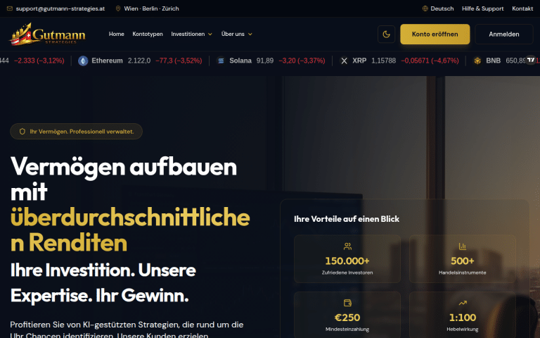 gutmann-strategies.at Erfahrungen & Bewertungen Webseite Screenshot