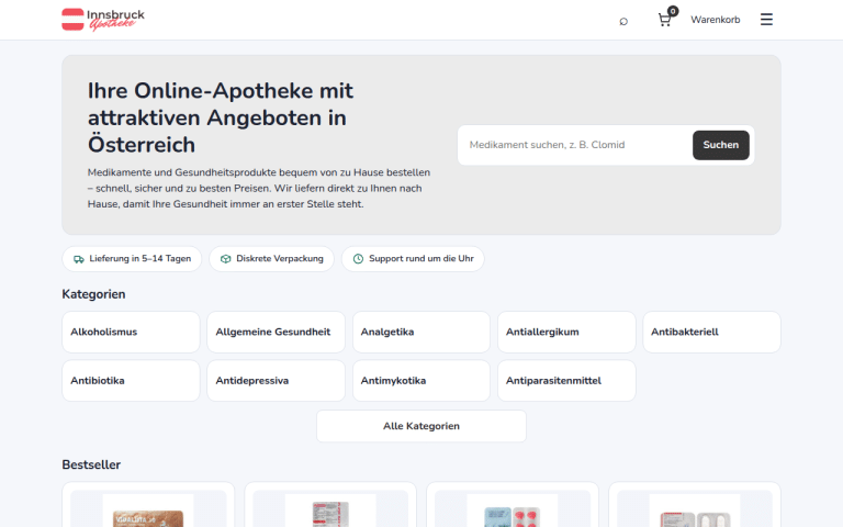 innsbruckapotheke24.com Erfahrungen & Bewertungen Webseite Screenshot
