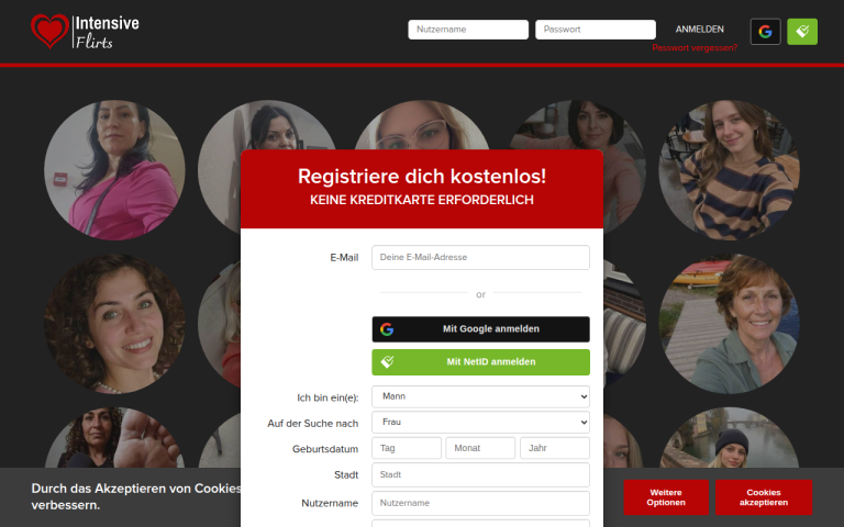 intensiveflirts.com Erfahrungen & Bewertungen Webseite Screenshot