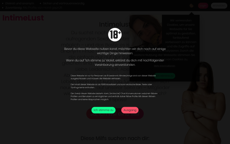 intimelust.com Erfahrungen & Bewertungen Webseite Screenshot