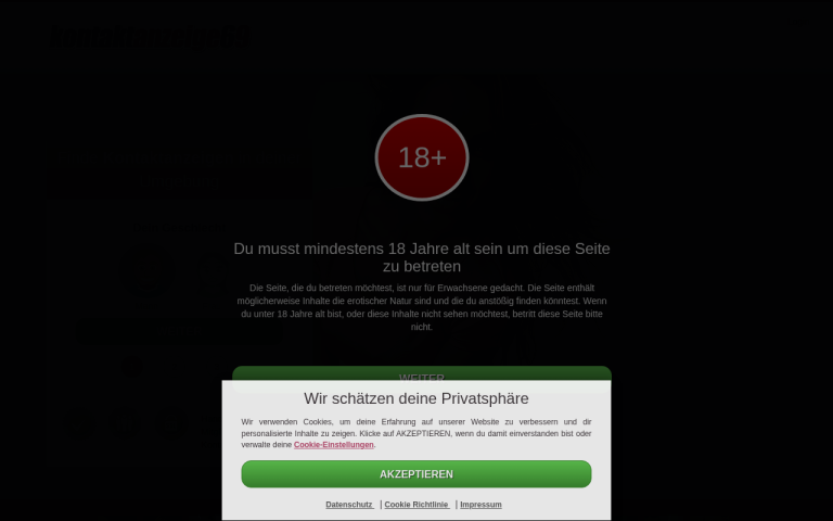 kontaktanzeige69.com Erfahrungen & Bewertungen Webseite Screenshot