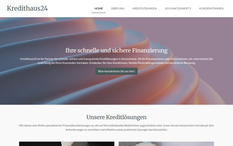 kredithaus24.eu Erfahrungen & Bewertungen Webseite Screenshot