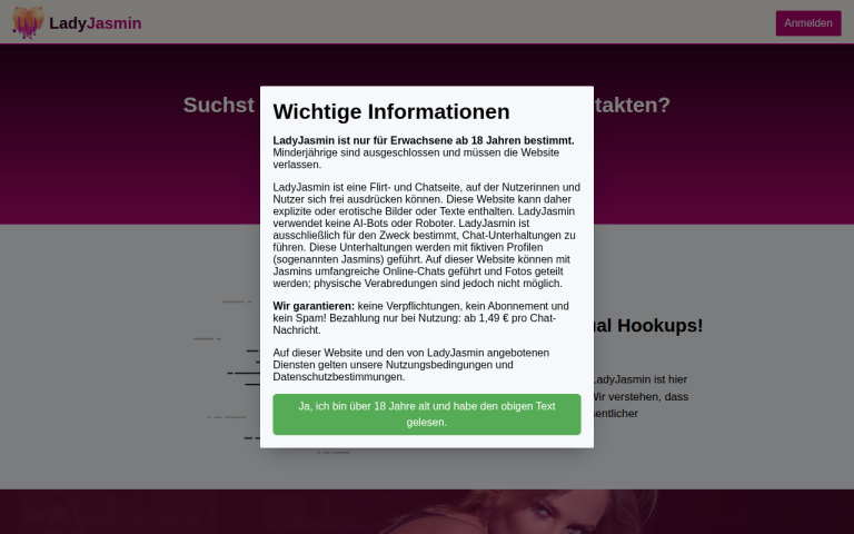 ladyjasmin.de Erfahrungen & Bewertungen Webseite Screenshot