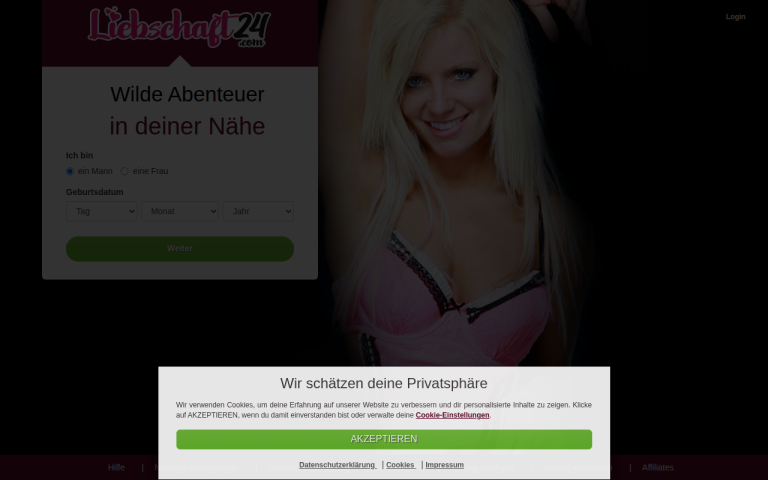 liebschaft24.com Erfahrungen & Bewertungen Webseite Screenshot