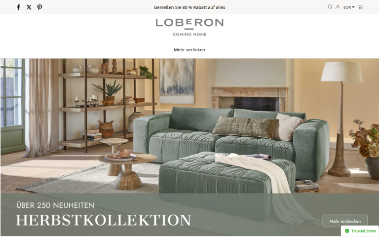 loberon-official.com Erfahrungen & Bewertungen Webseite Screenshot