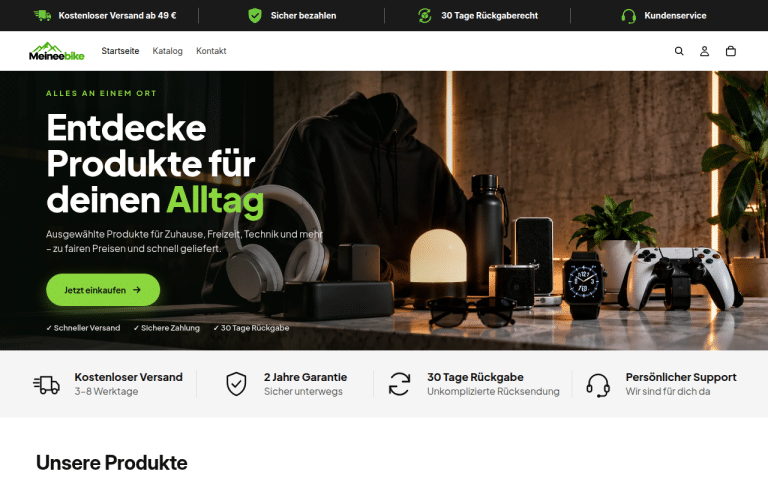 meineebike.shop Erfahrungen & Bewertungen Webseite Screenshot