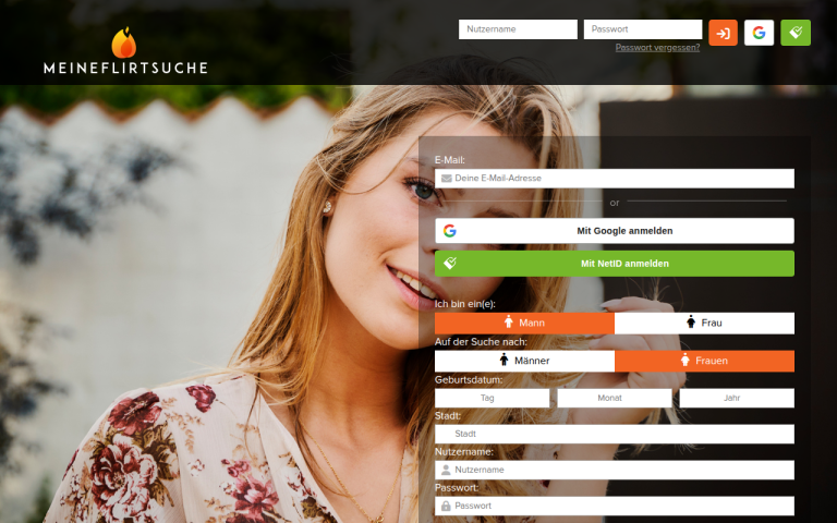 meineflirtsuche.com Erfahrungen & Bewertungen Webseite Screenshot