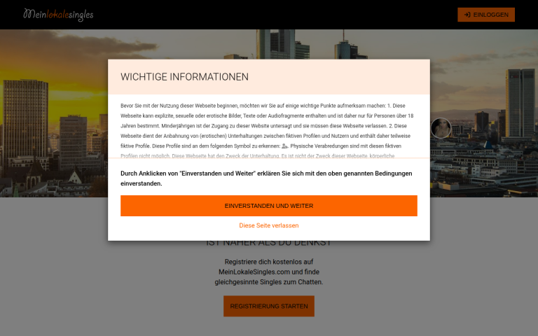 meinlokalesingles.com Erfahrungen & Bewertungen Webseite Screenshot