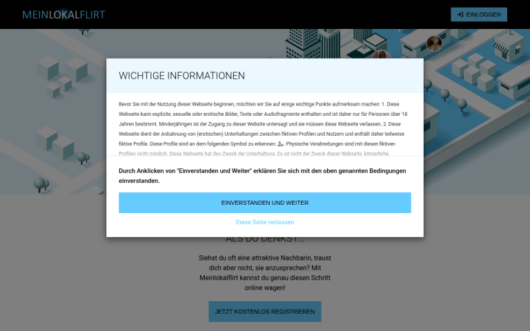 meinlokalflirt.com Erfahrungen & Bewertungen Webseite Screenshot