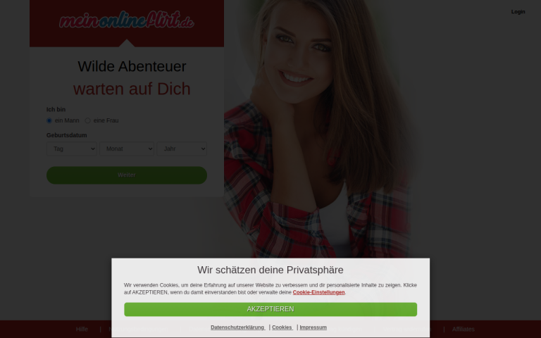 meinonlineflirt.de Erfahrungen & Bewertungen Webseite Screenshot