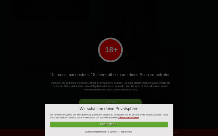 milf-dates.ch Erfahrungen & Bewertungen Webseite Screenshot