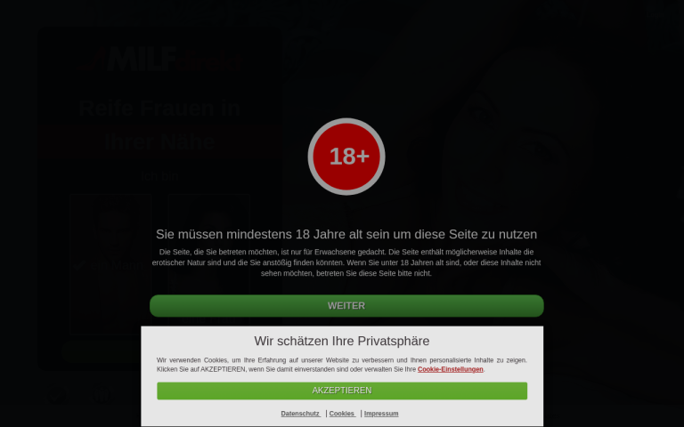 milf-direkt.com Erfahrungen & Bewertungen Webseite Screenshot