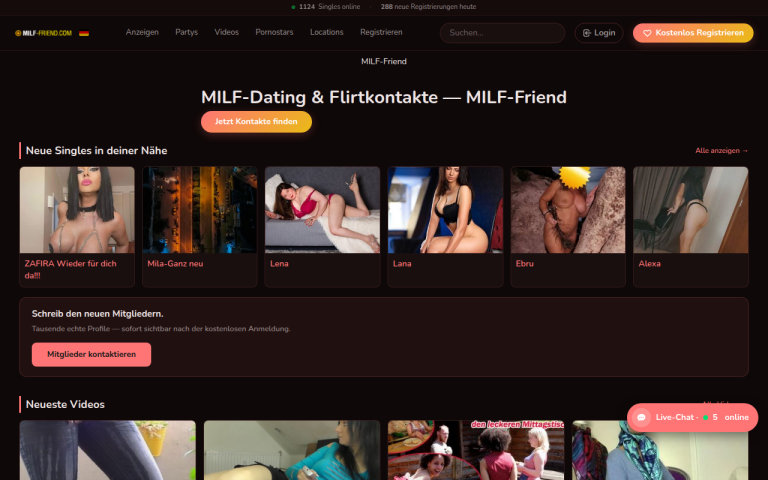 milf-friend.com Erfahrungen & Bewertungen Webseite Screenshot
