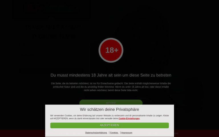 milf-kontakte.ch Erfahrungen & Bewertungen Webseite Screenshot