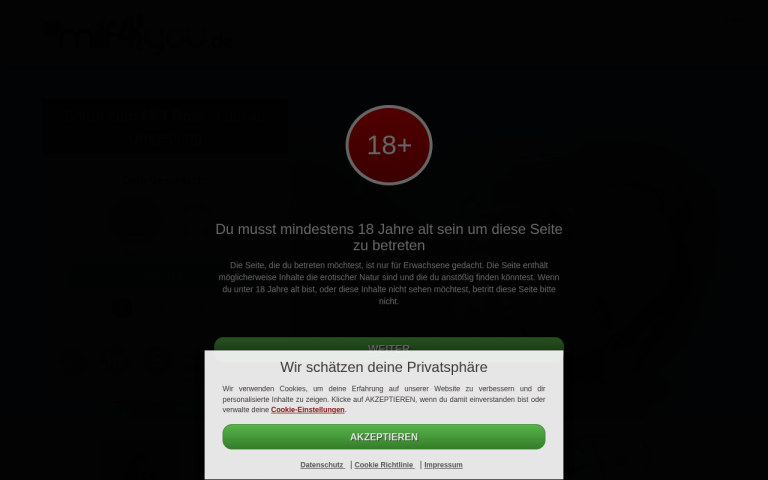 milf4you.de Erfahrungen & Bewertungen Webseite Screenshot