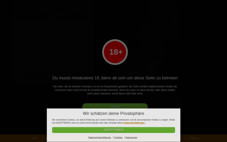 milfdate.de Erfahrungen & Bewertungen Webseite Screenshot