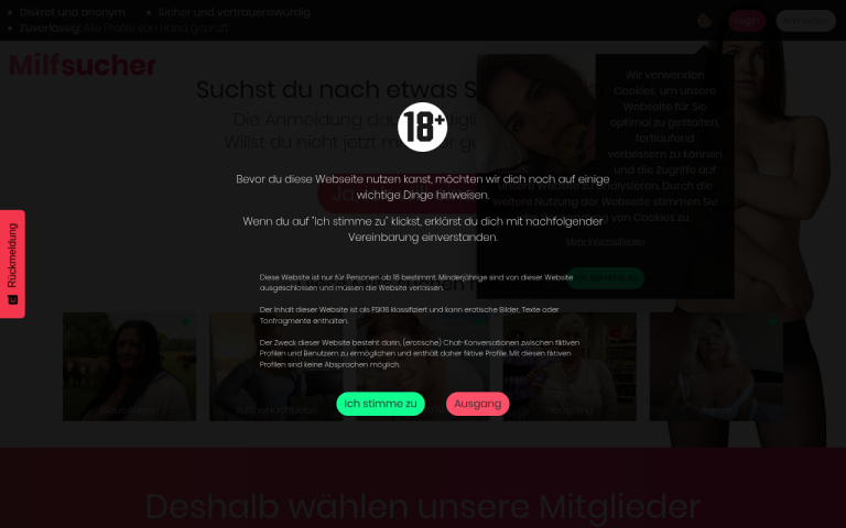 milfsucher.com Erfahrungen & Bewertungen Webseite Screenshot