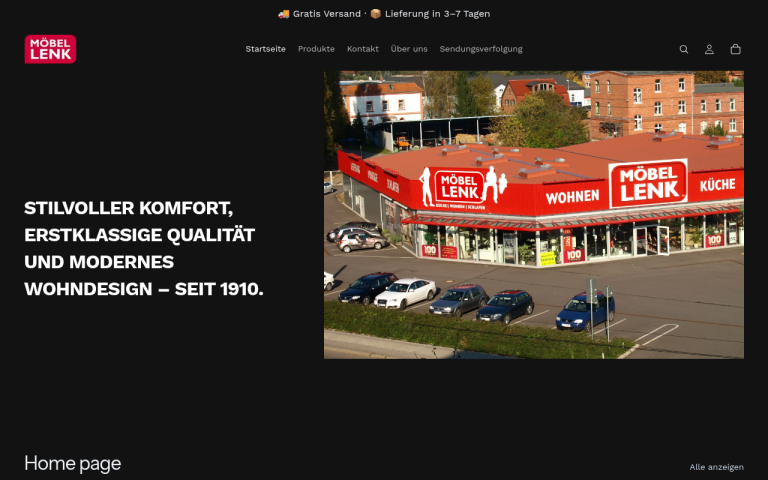 mobel-lenk.store Erfahrungen & Bewertungen Webseite Screenshot