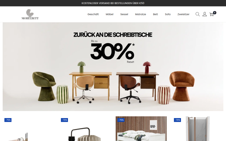 mobelbett.com Erfahrungen & Bewertungen Webseite Screenshot