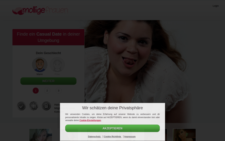 molligefrauen.online Erfahrungen & Bewertungen Webseite Screenshot