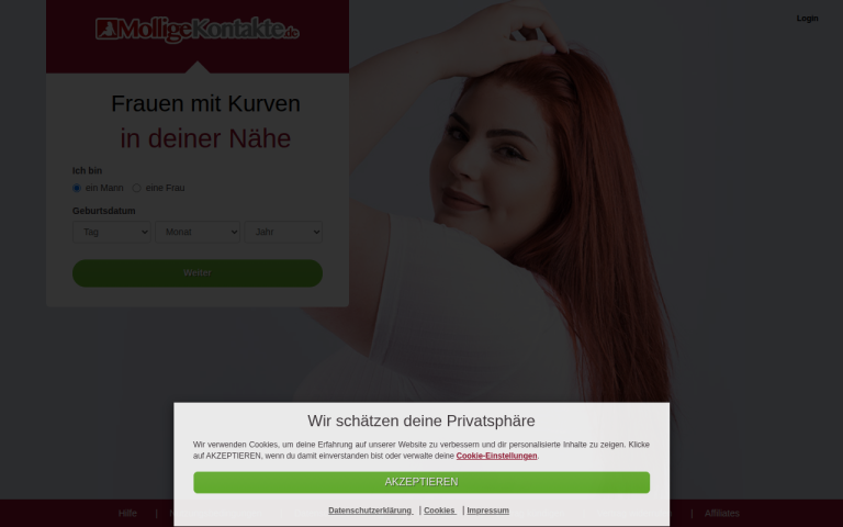 molligekontakte.de Erfahrungen & Bewertungen Webseite Screenshot