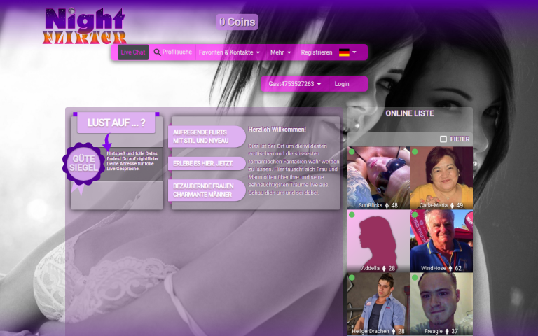 nightflirter.com Erfahrungen & Bewertungen Webseite Screenshot