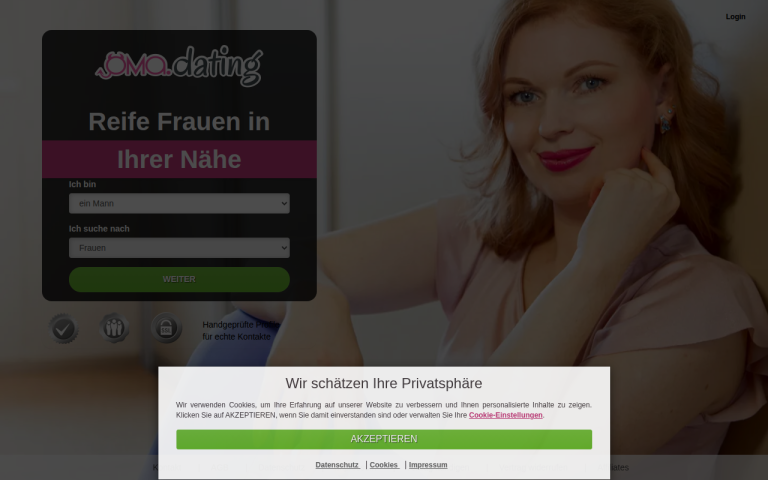 oma.dating Erfahrungen & Bewertungen Webseite Screenshot
