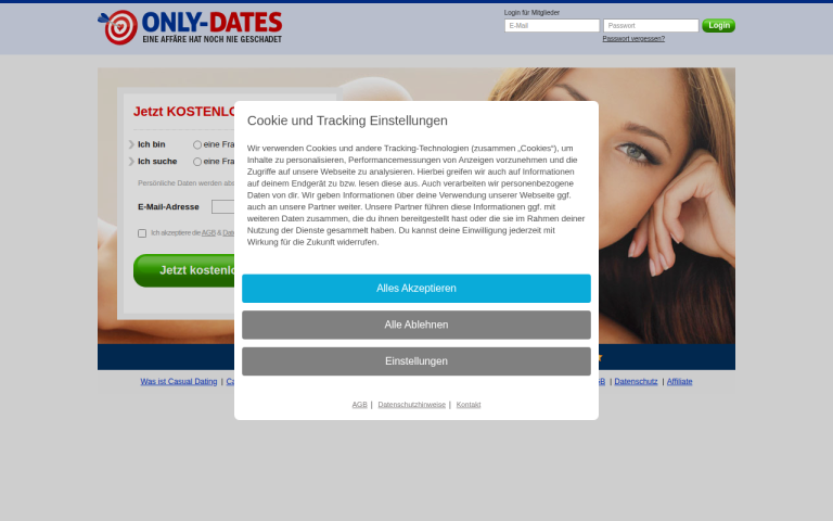 only-dates.de Erfahrungen & Bewertungen Webseite Screenshot