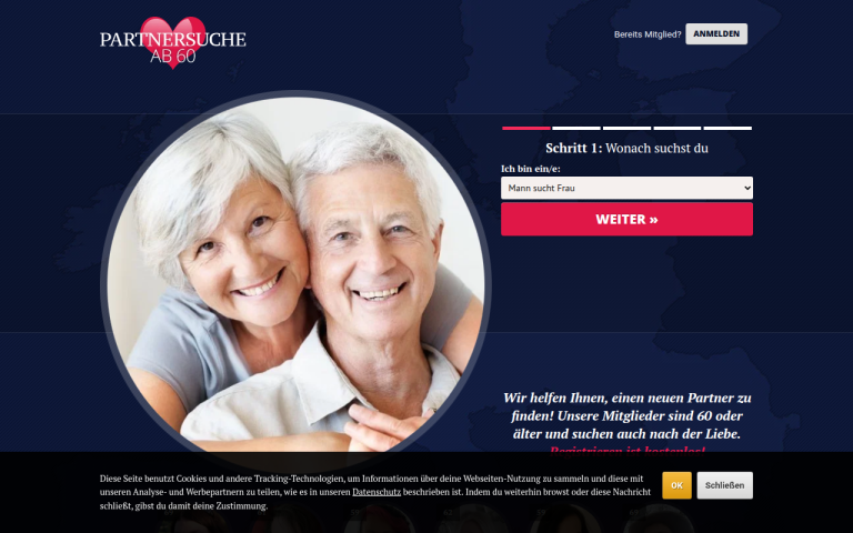 partnersucheab60.ch Erfahrungen & Bewertungen Webseite Screenshot