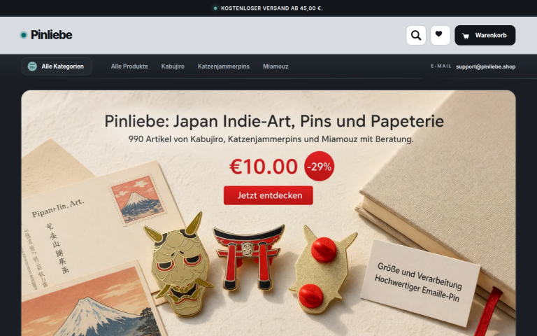 pinliebe.shop Erfahrungen & Bewertungen Webseite Screenshot