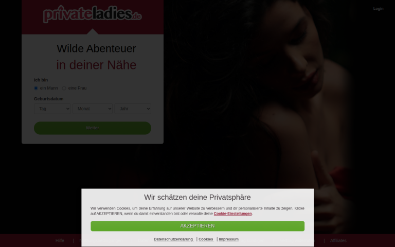 privateladies.de Erfahrungen & Bewertungen Webseite Screenshot