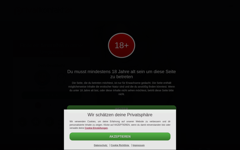 privatkontakt24.com Erfahrungen & Bewertungen Webseite Screenshot