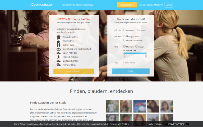 quatscha.at Erfahrungen & Bewertungen Webseite Screenshot