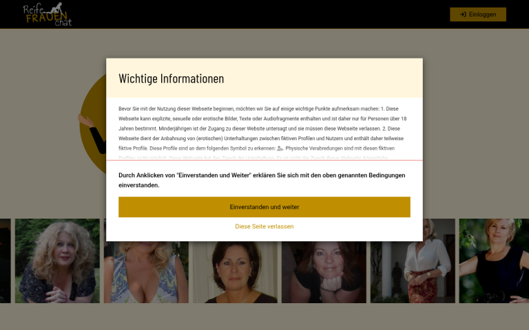 reifefrauenchat.com Erfahrungen & Bewertungen Webseite Screenshot