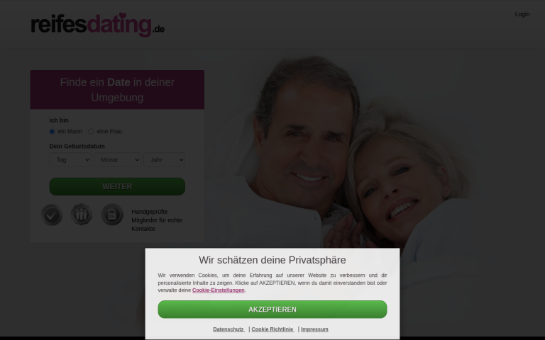 reifesdating.de Erfahrungen & Bewertungen Webseite Screenshot