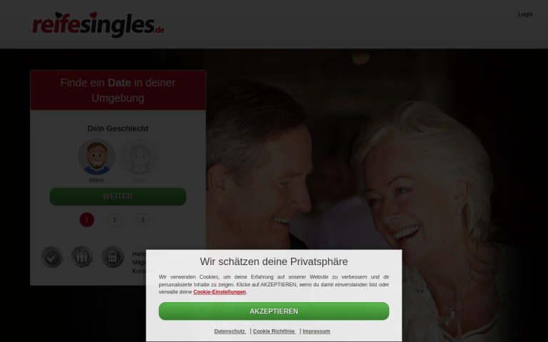 reifesingles.de Erfahrungen & Bewertungen Webseite Screenshot