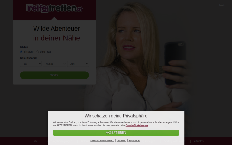 reifetreffen.at Erfahrungen & Bewertungen Webseite Screenshot