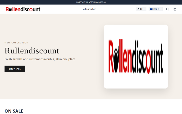 rullendiscount.com Erfahrungen & Bewertungen Webseite Screenshot
