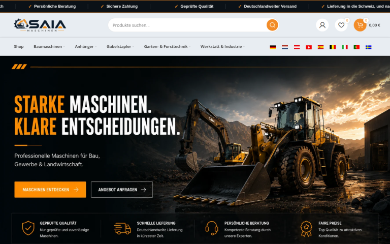 saia-maschinen.com Erfahrungen & Bewertungen Webseite Screenshot