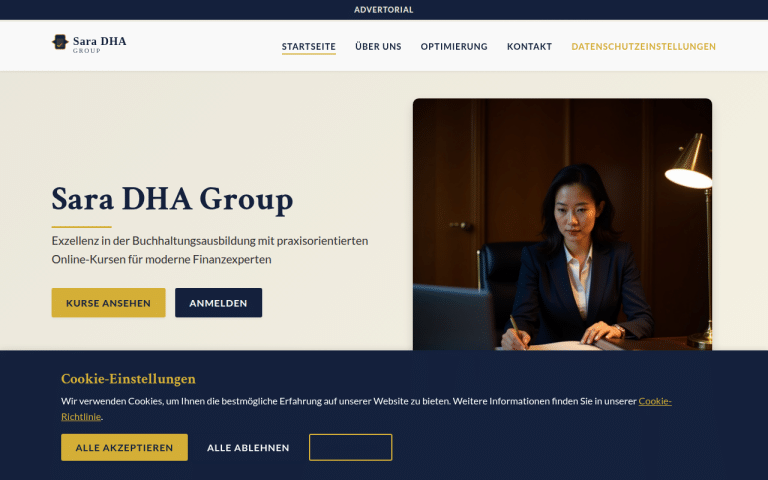 saradhagroup.com Erfahrungen & Bewertungen Webseite Screenshot