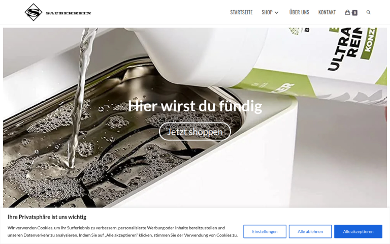sauberrein.com Erfahrungen & Bewertungen Webseite Screenshot