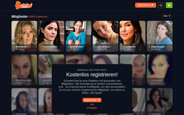 scharferchat.com Erfahrungen & Bewertungen Webseite Screenshot
