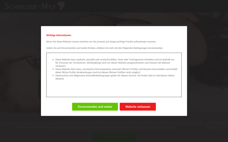 schweizer-milf.com Erfahrungen & Bewertungen Webseite Screenshot