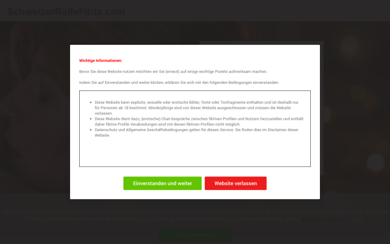 schweizerreifeflirts.com Erfahrungen & Bewertungen Webseite Screenshot