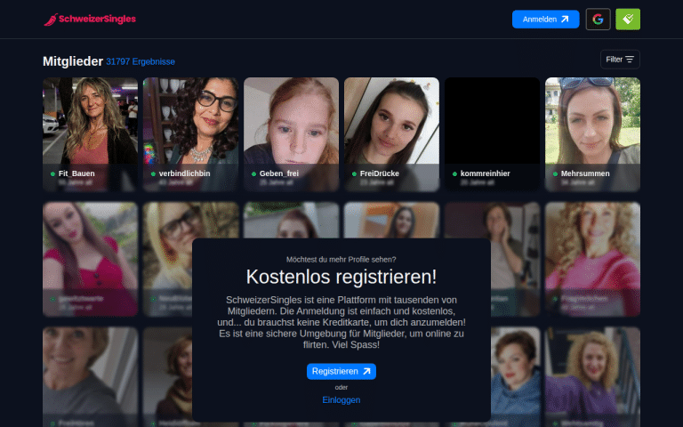 schweizersingles.com Erfahrungen & Bewertungen Webseite Screenshot