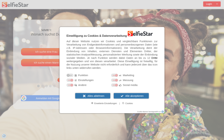 selfiestar.net Erfahrungen & Bewertungen Webseite Screenshot
