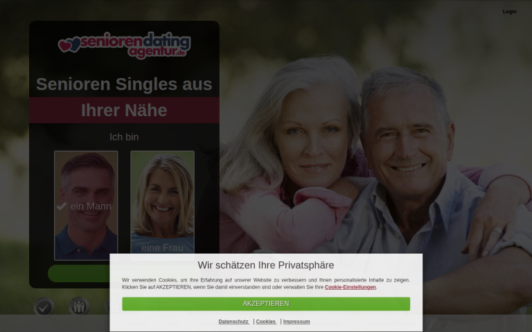 seniorendatingagentur.de Erfahrungen & Bewertungen Webseite Screenshot