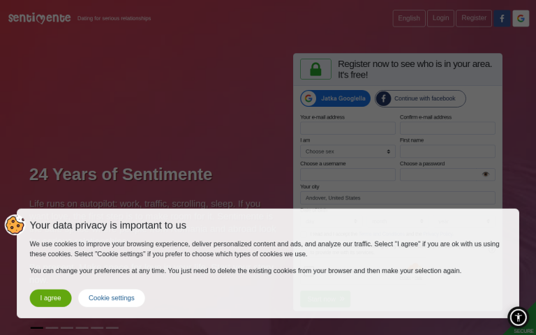 sentimente.com Erfahrungen & Bewertungen Webseite Screenshot