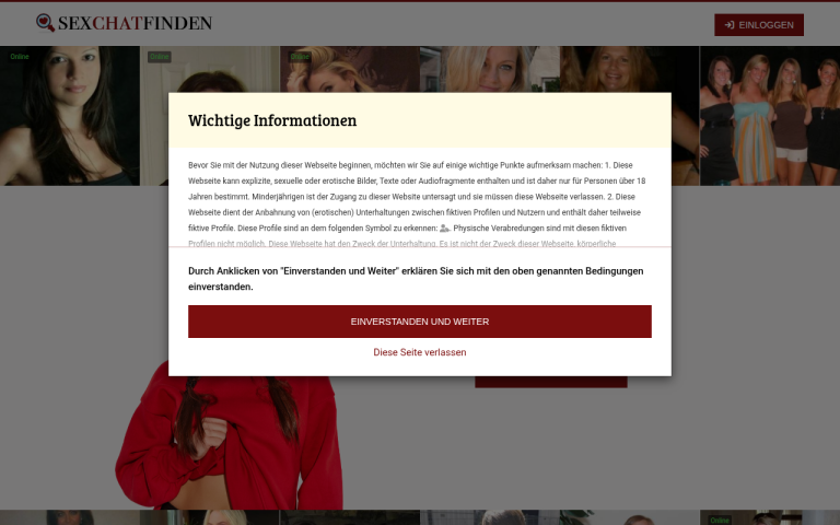 sexchatfinden.com Erfahrungen & Bewertungen Webseite Screenshot