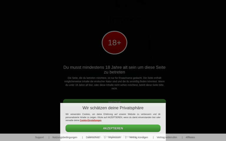 sexfreunde.com Erfahrungen & Bewertungen Webseite Screenshot